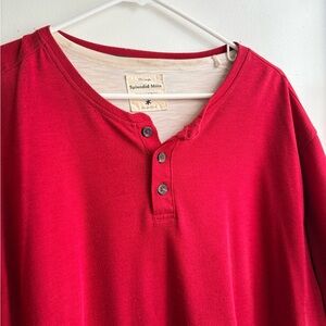 Splendid Men's Bright Red Three-Button Henley Long Sleeve